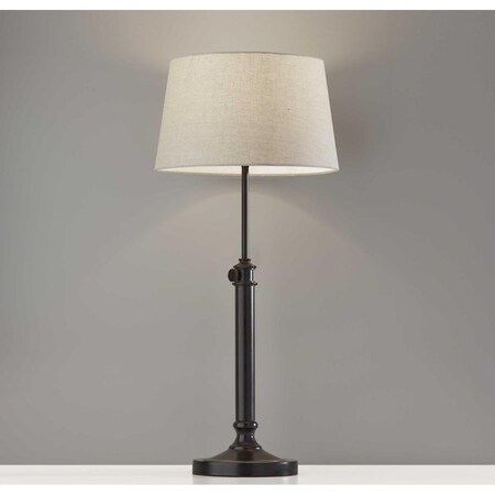 2 Piece Black Metal Table Lamp, 13.75 x 13.75 x 24.5-32.5 in.